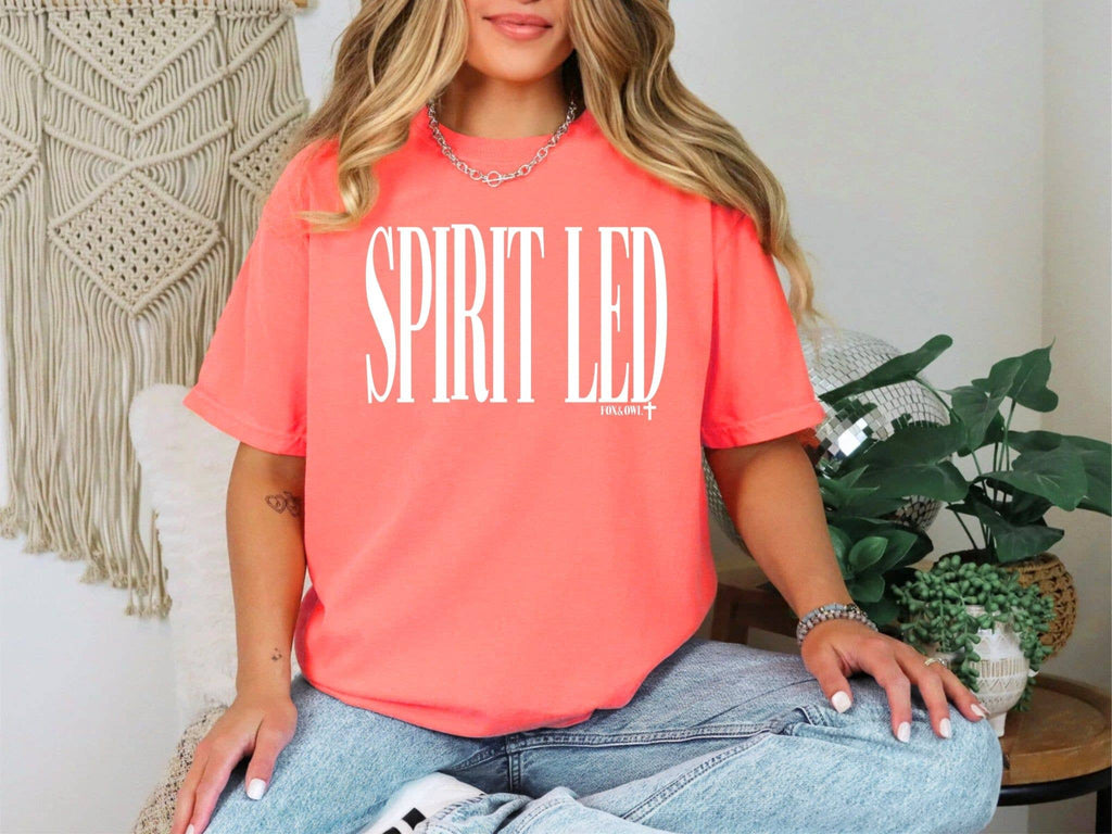 Spirit Led Coral Tultex Faith-Based Graphic Tee