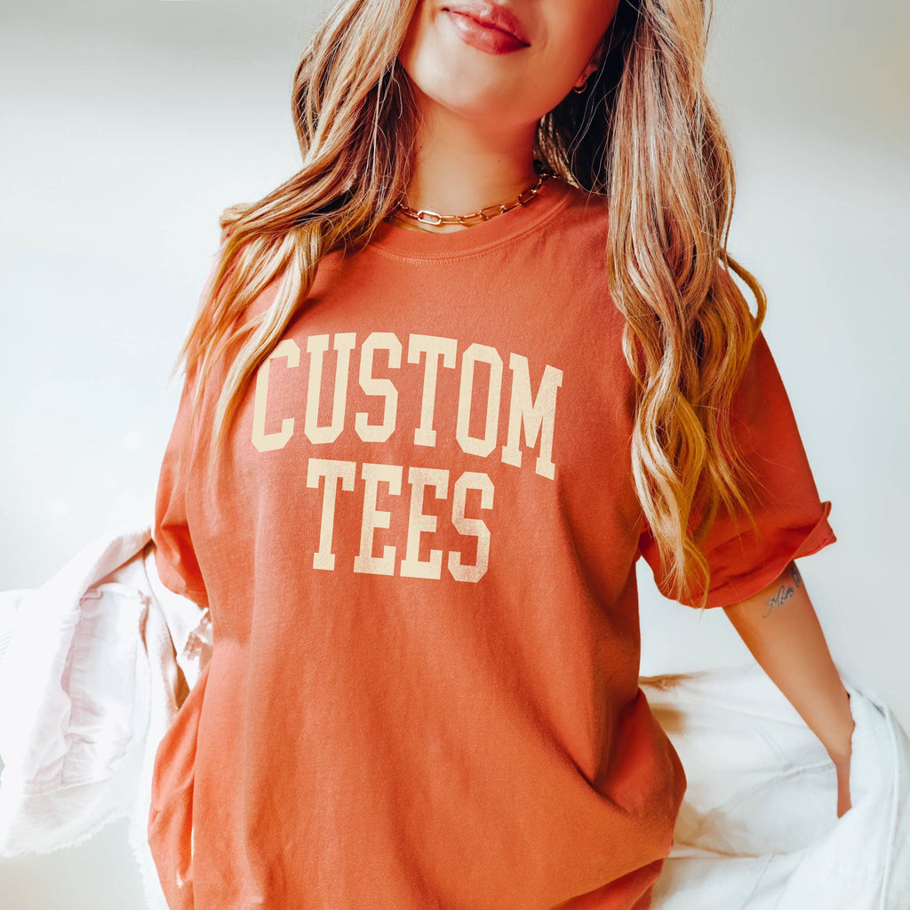 Custom Comfort Colors Tee Fall Colors with Your Text or Logo