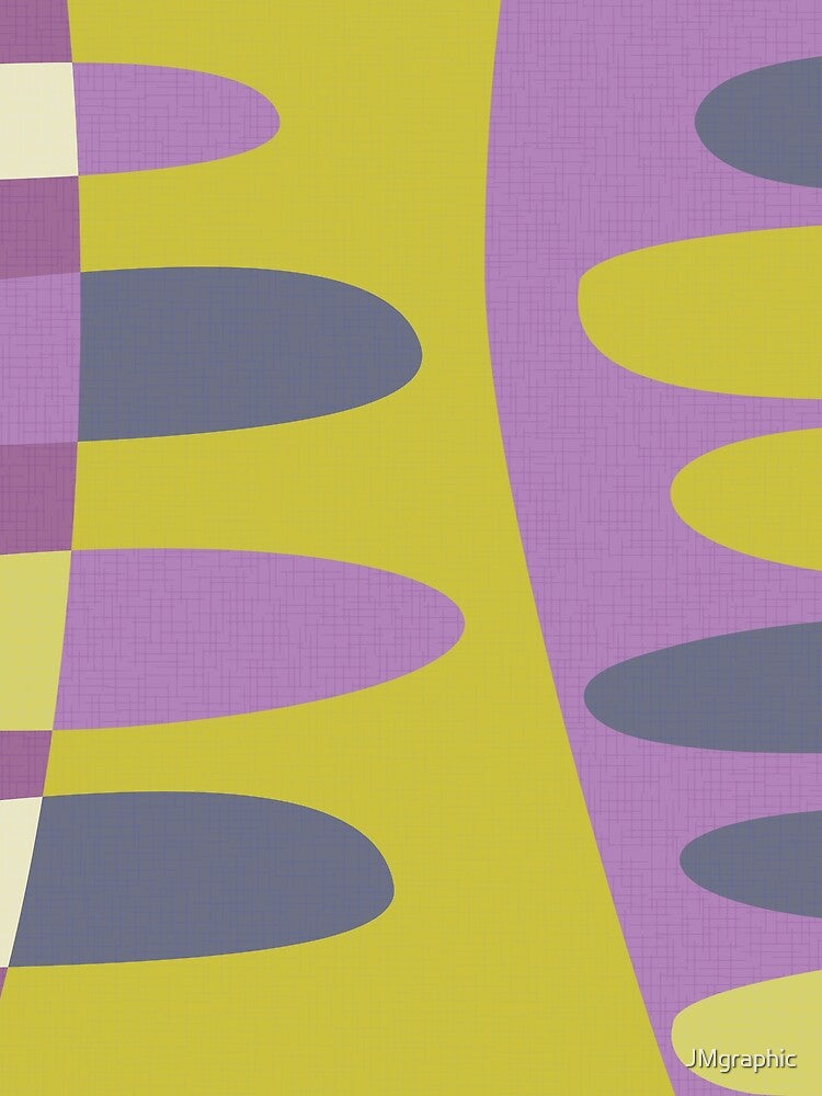 MCM abstract shapes - lime green and purple by JMgraphic