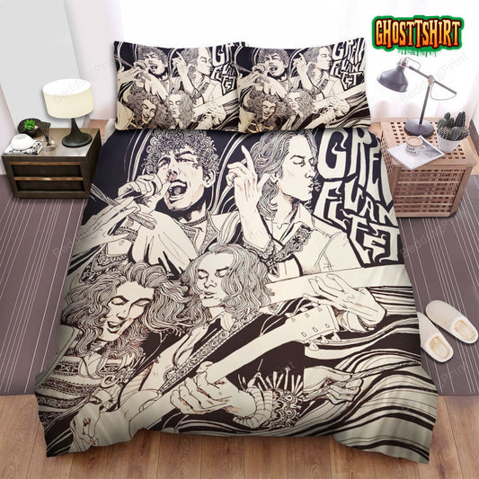 Greta Van Fleet Music Fanart Bed Sheets Duvet Cover Bedding Set