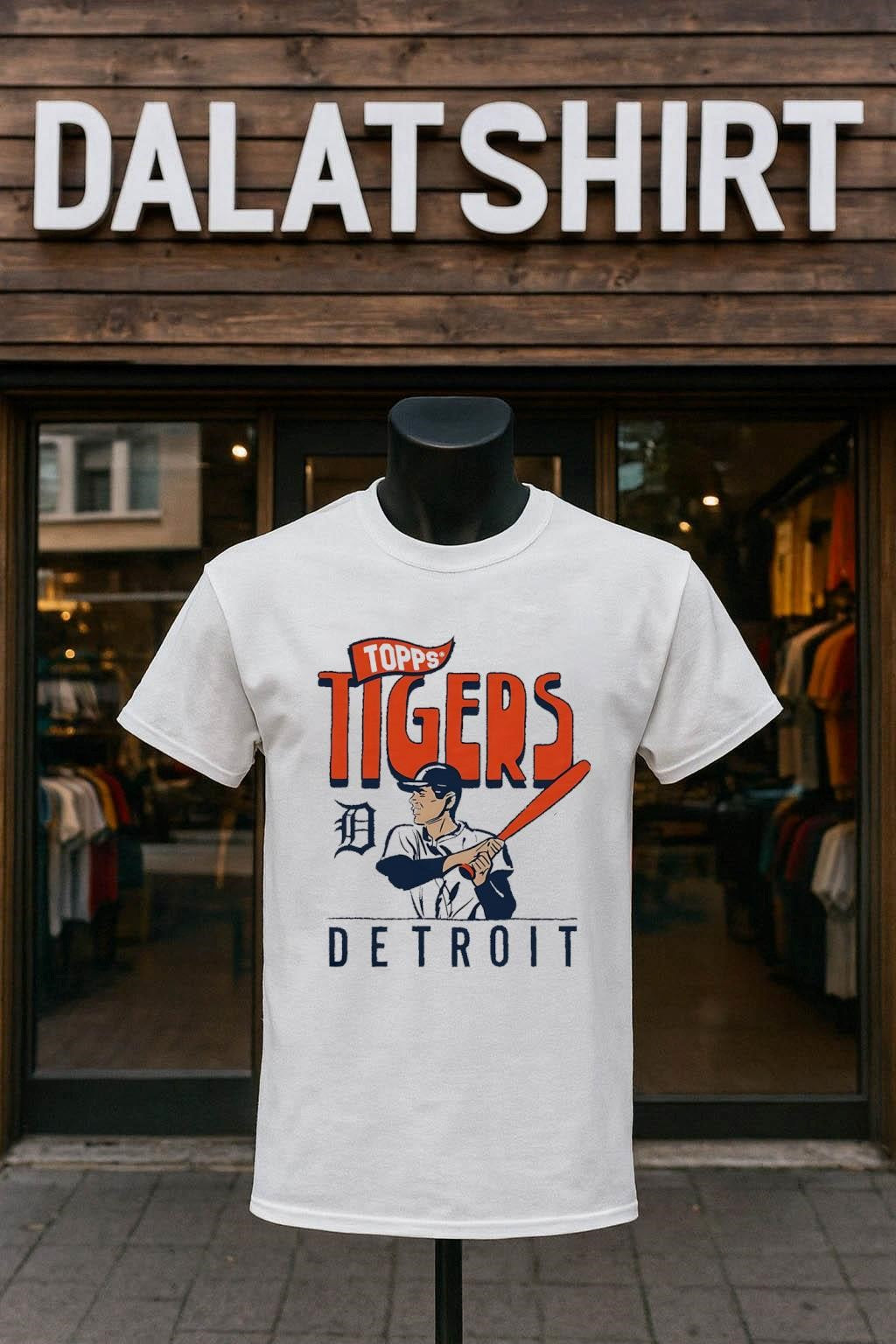 Topps Tigers Detroit Batter Old English D Graphic shirt