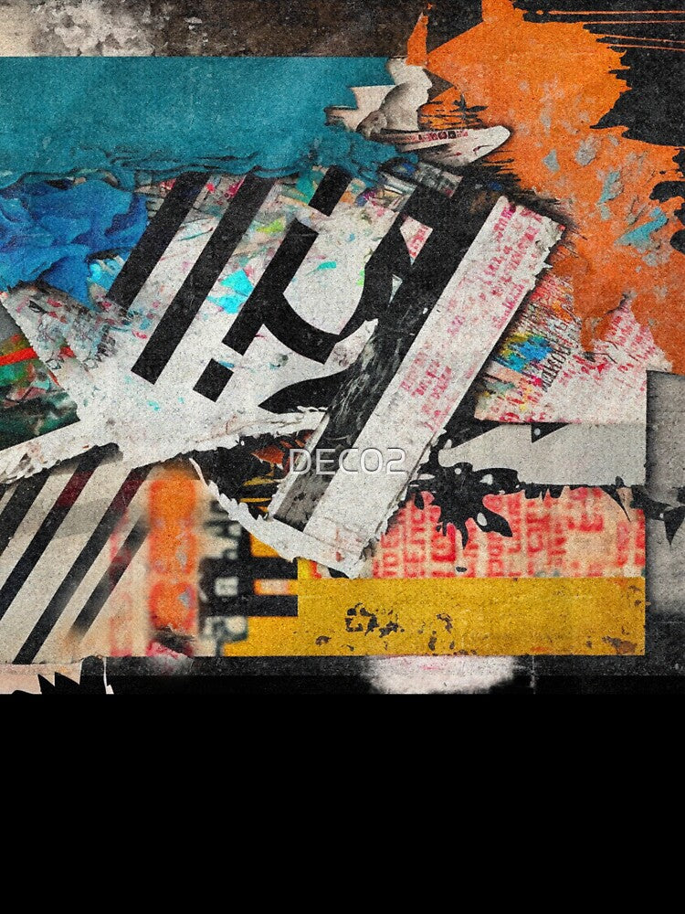 Urban Industrial Back Street Aesthetic Collage Abstract Art by DEC02