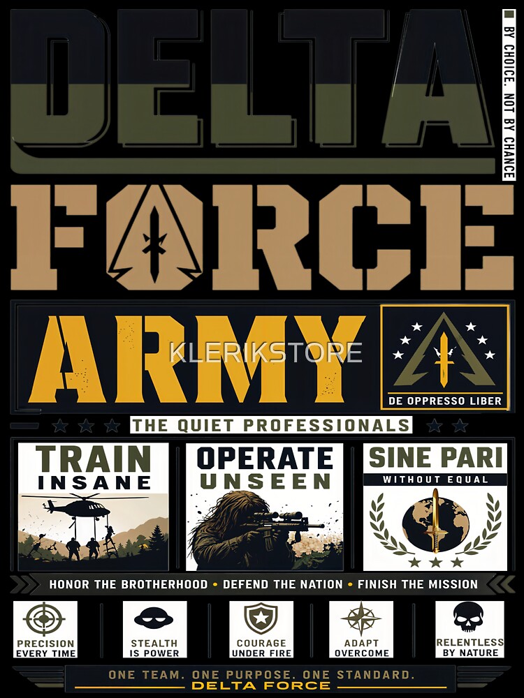 Delta Force Army The Quiet Professionals Streetwear by KLERIKSTORE