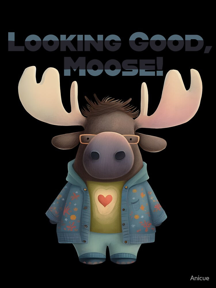 Cool Moose in Fancy Jacket and Glasses by Anicue