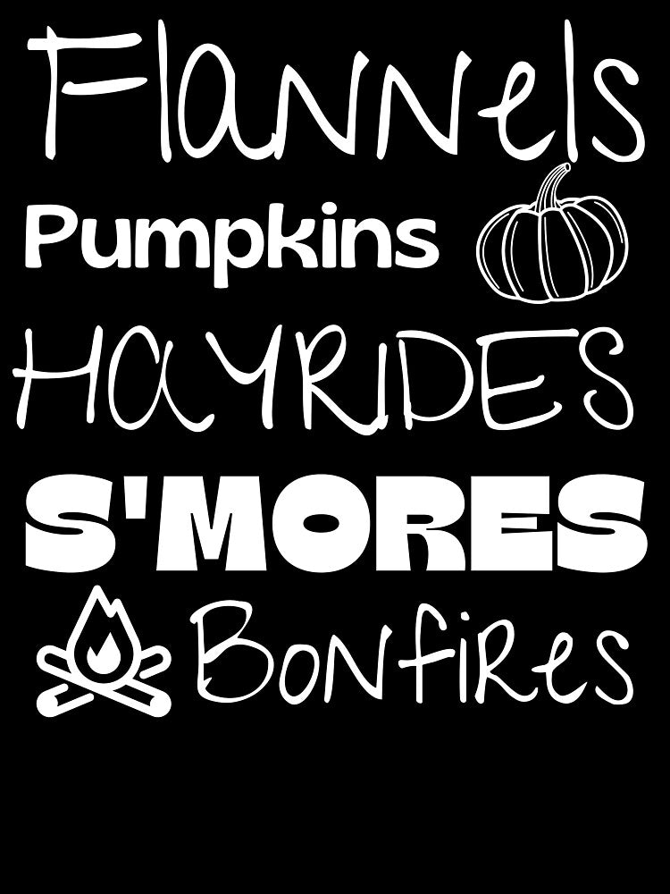 Flannels Pumpkins Hay Rides S'mores and Bonfires by RunThatApparel