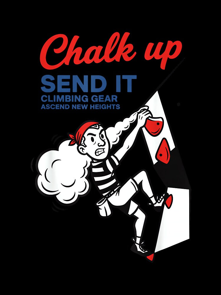 Chalk Up Send It Climbing Gear Fun Design by JoyJRamos