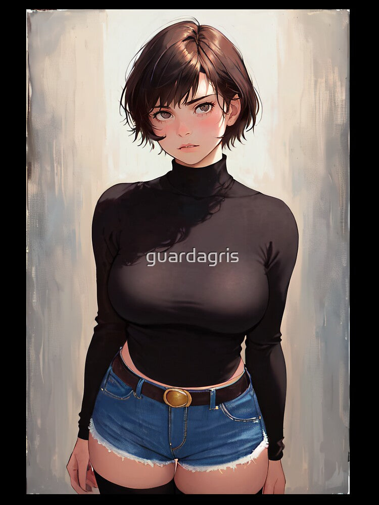 anime girl with short hair by guardagris