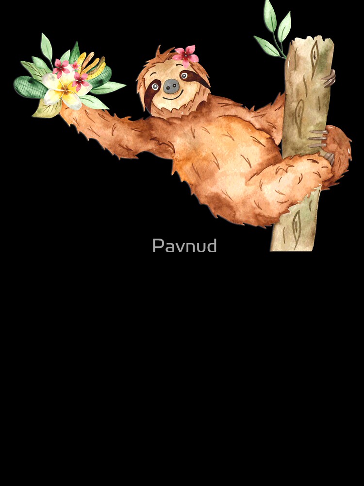 Sloth and Flowers by Pavnud