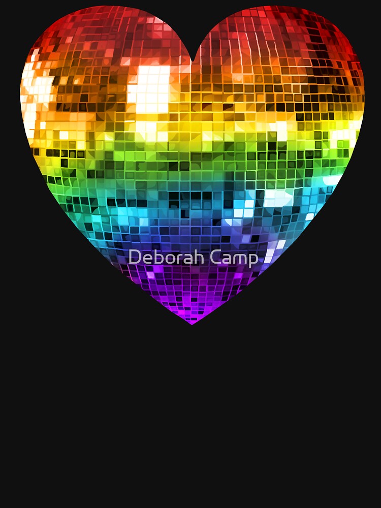 Rainbow Disco Ball Heart by Deborah Camp