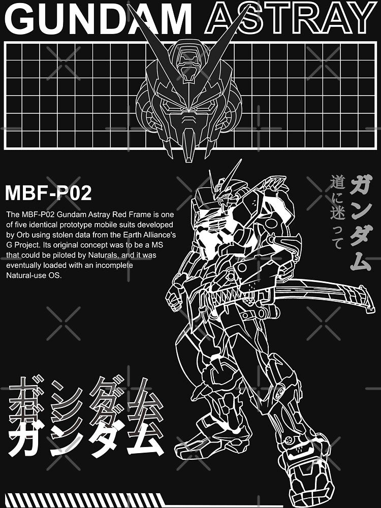 Gundam Astray MBF P02 Black And White BW Streetwear by Gundam Artwork
