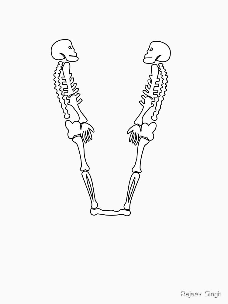 Skulls doing yoga initial monogram V by Rajeev  Singh