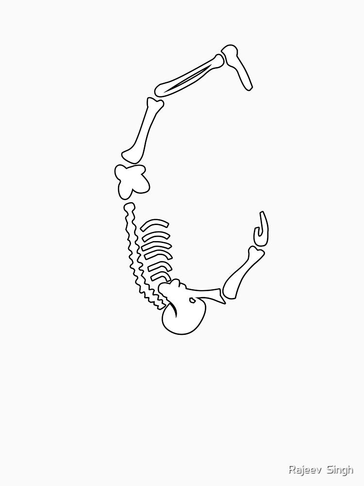 Skulls doing yoga initial monogram C by Rajeev  Singh