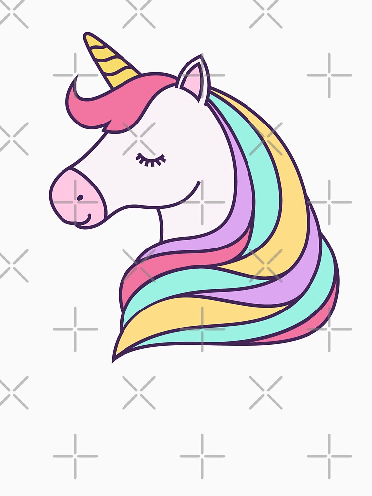 Cute Unicorn Face by Esmilna Castillo