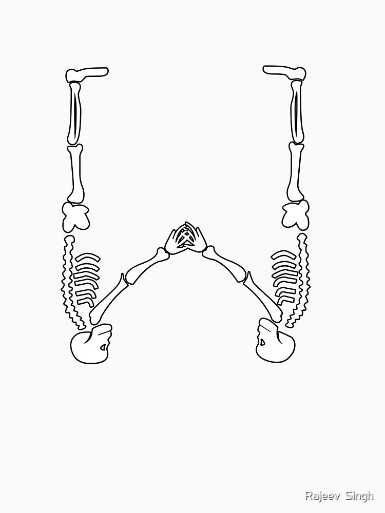 Skulls doing yoga initial monogram W by Rajeev  Singh