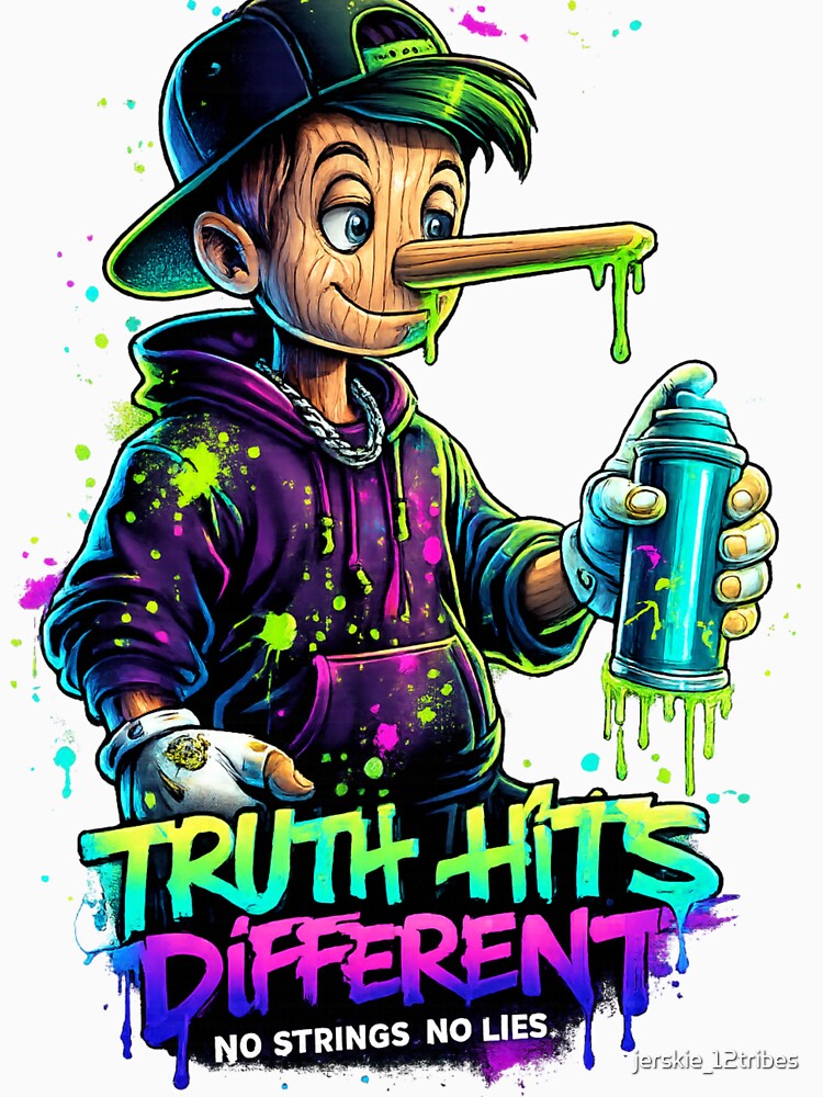 Truth Hits Different – Neon Graffiti Street Art Urban Graphic by jerskie_12tribes