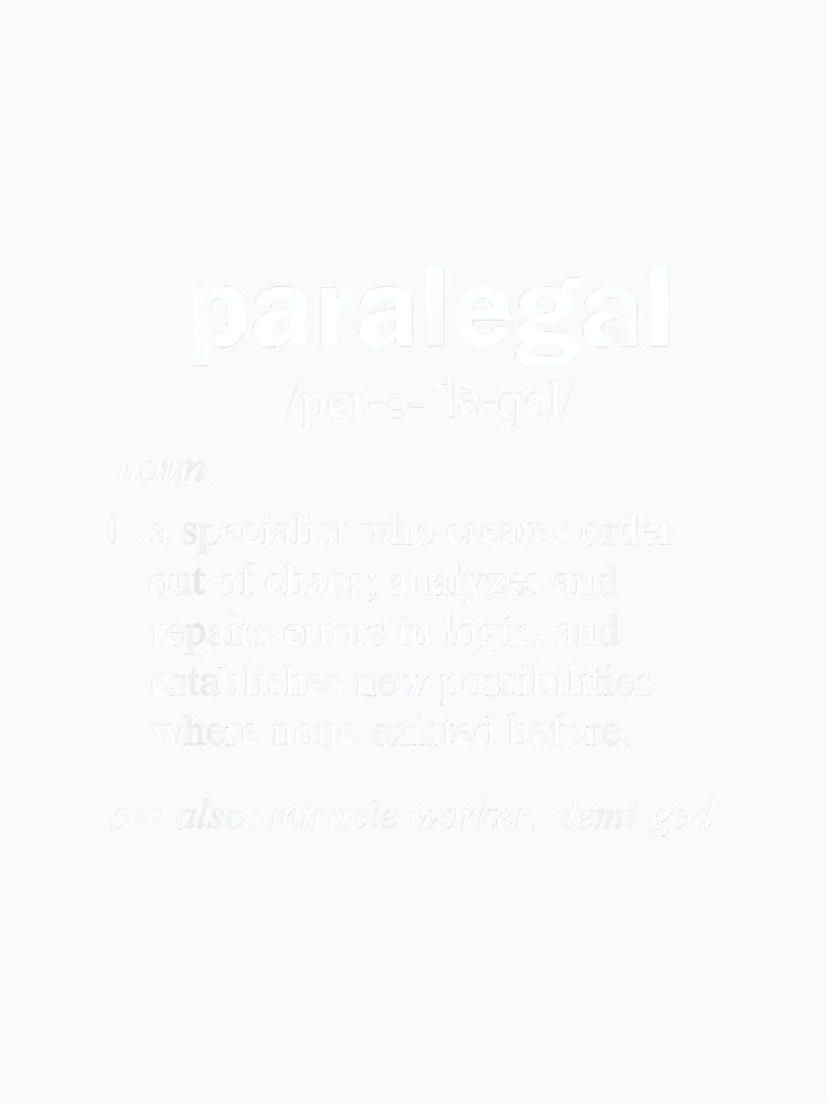 Paralegal Dictionary Entry Funny Legal Assistant Gag Gift T-Shirt - Black - Men's - Small - Short Sleeve - Classic Fit - Cotton & Polyester - Unique Humorous Definition by jspqf2952