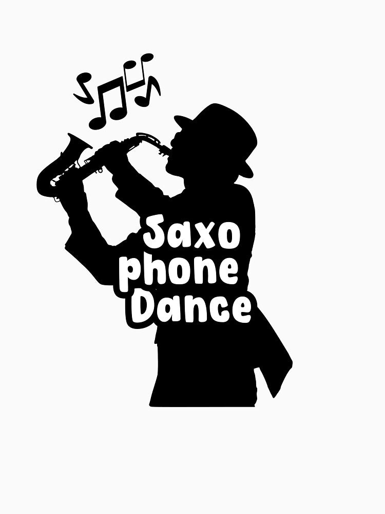 Funny Illustration Saxophone And Dance by Stickers  Designer