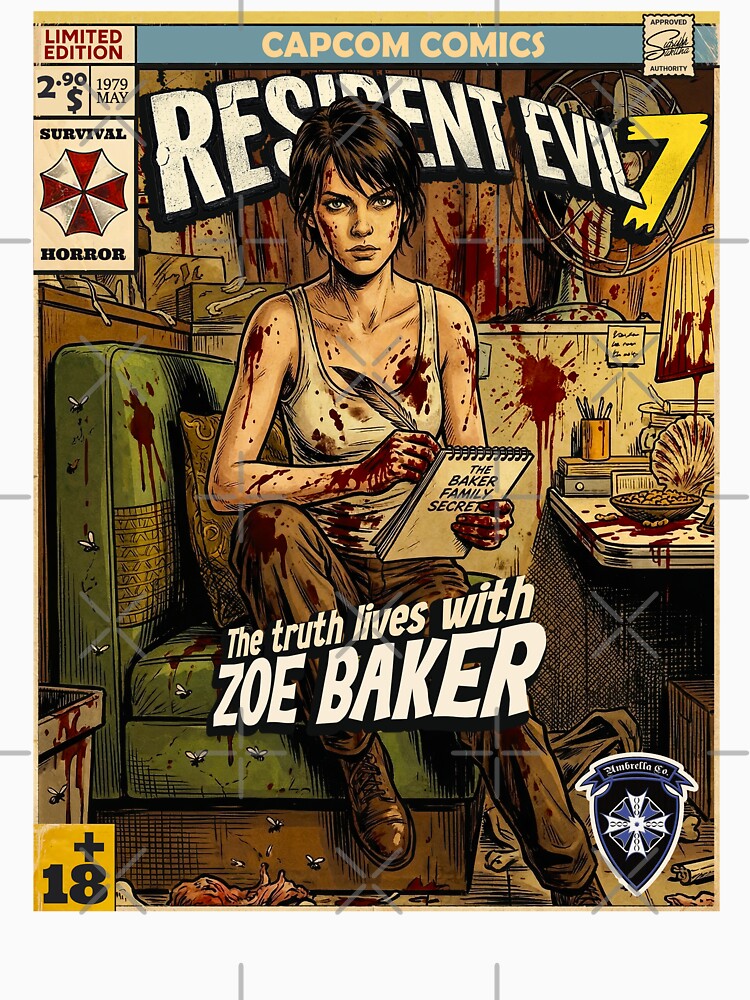 Resident Evil 7 Zoe Baker Comic Book Cover Retro Gaming Art by Back2Collage