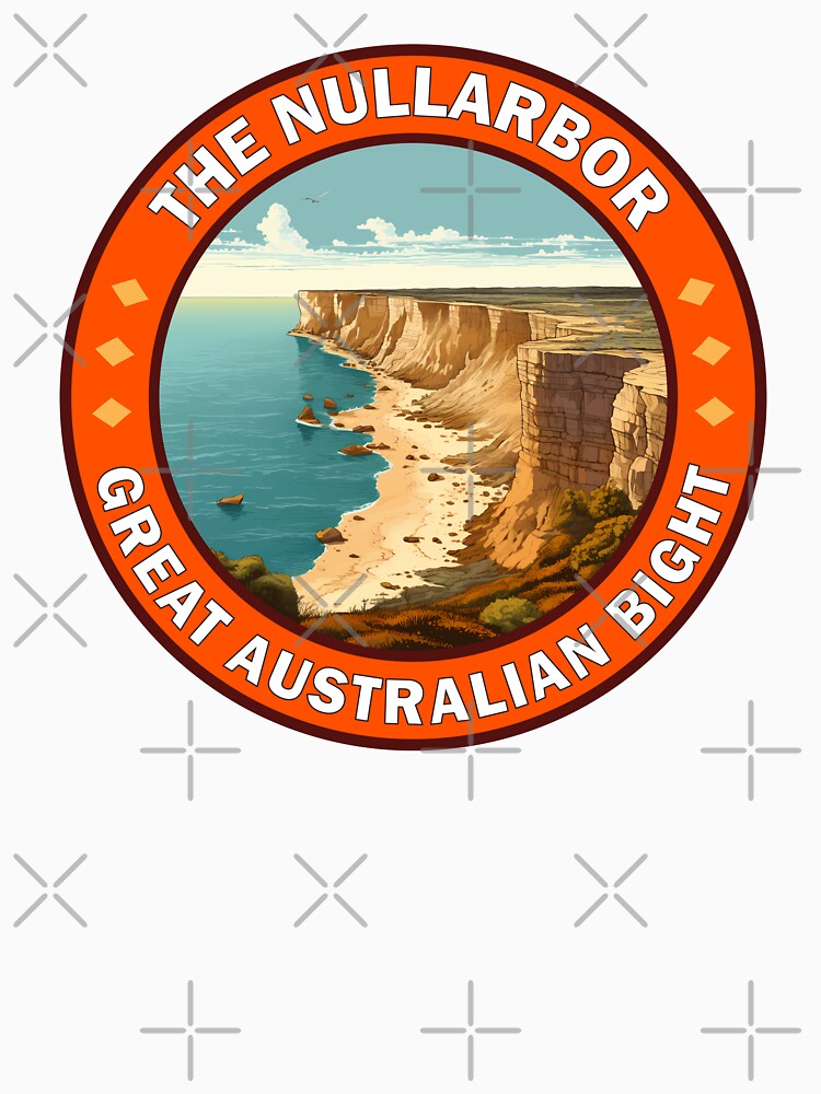 The Nullarbor Great Australian Bight Travel Retro Emblem by KrisSidDesigns