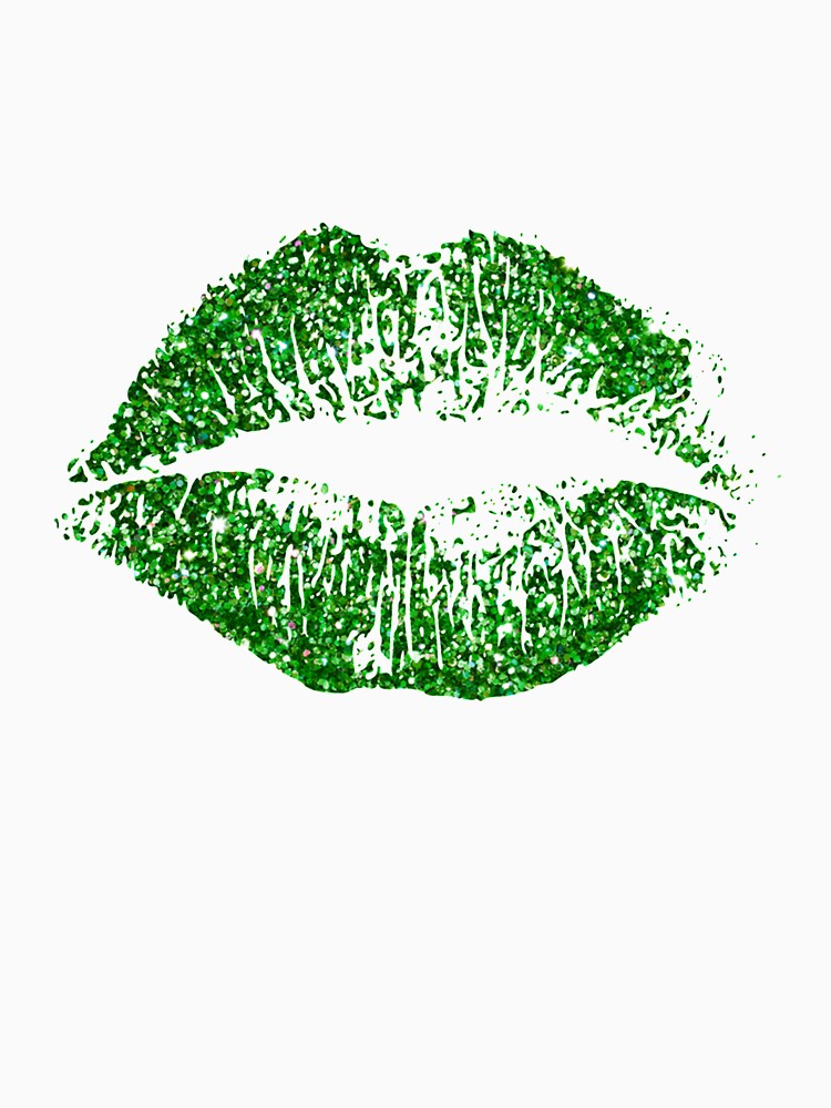 Stylish Green Glitter Lips by NirVenaArt