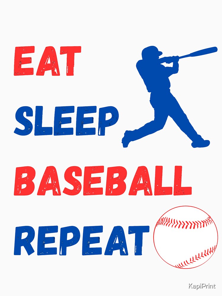 Eat Sleep Baseball Repeat – Vintage Batter Lifestyle Graphic Tee by KapiPrint
