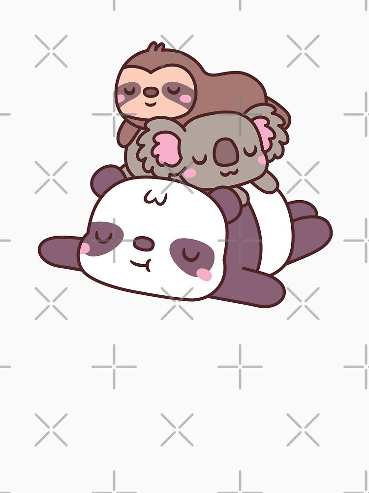 Cute Chilling Panda, Koala and Sloth by rustydoodle