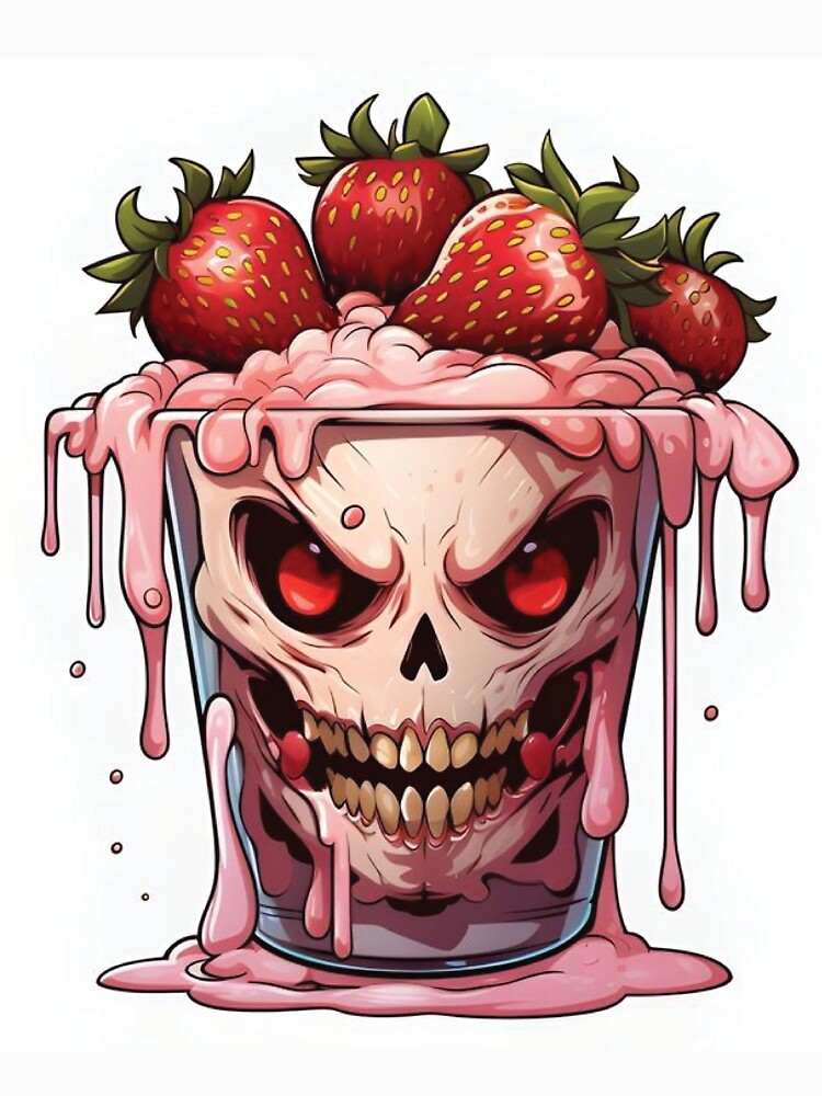 Strawberry Skull: Juicy Horror Illustration by DistMart