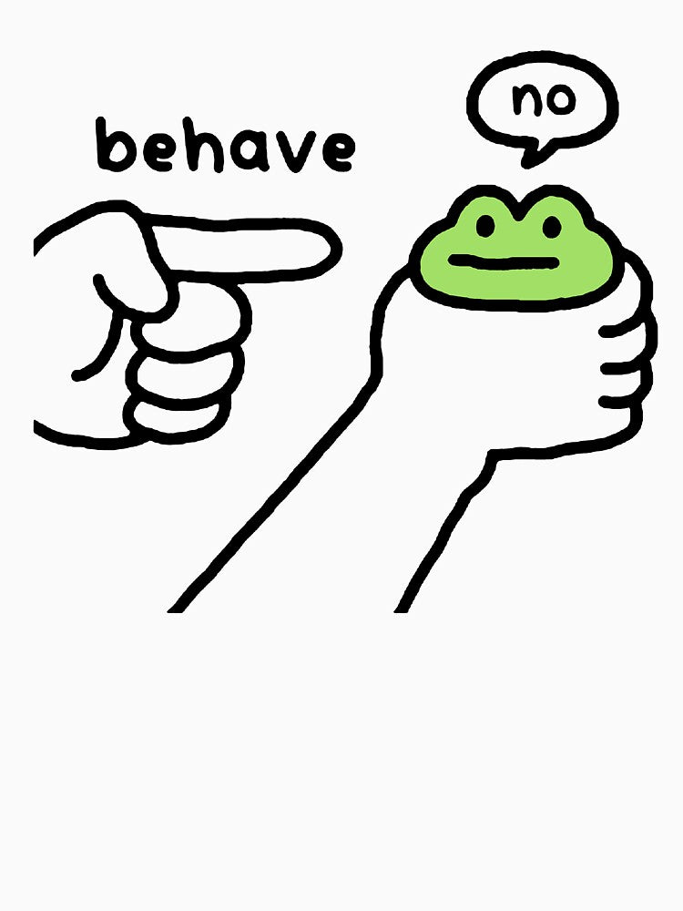 Behave, no… Funny Cute Frog by Buntrockstore