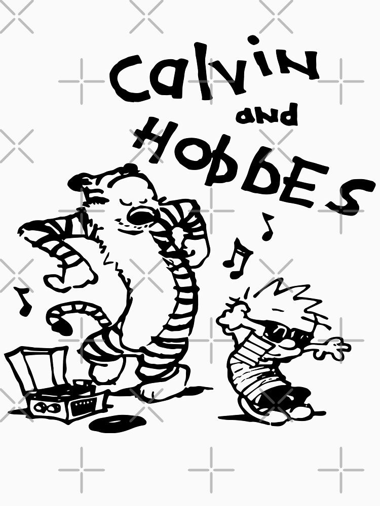 Dancing calvin and art comics hobbes gift for fans by Gmtart