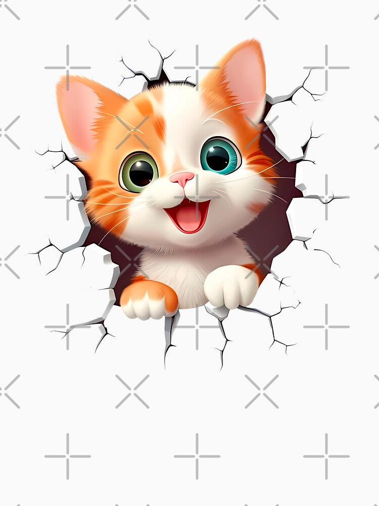 Kitty on the wall by MangaCortaTees