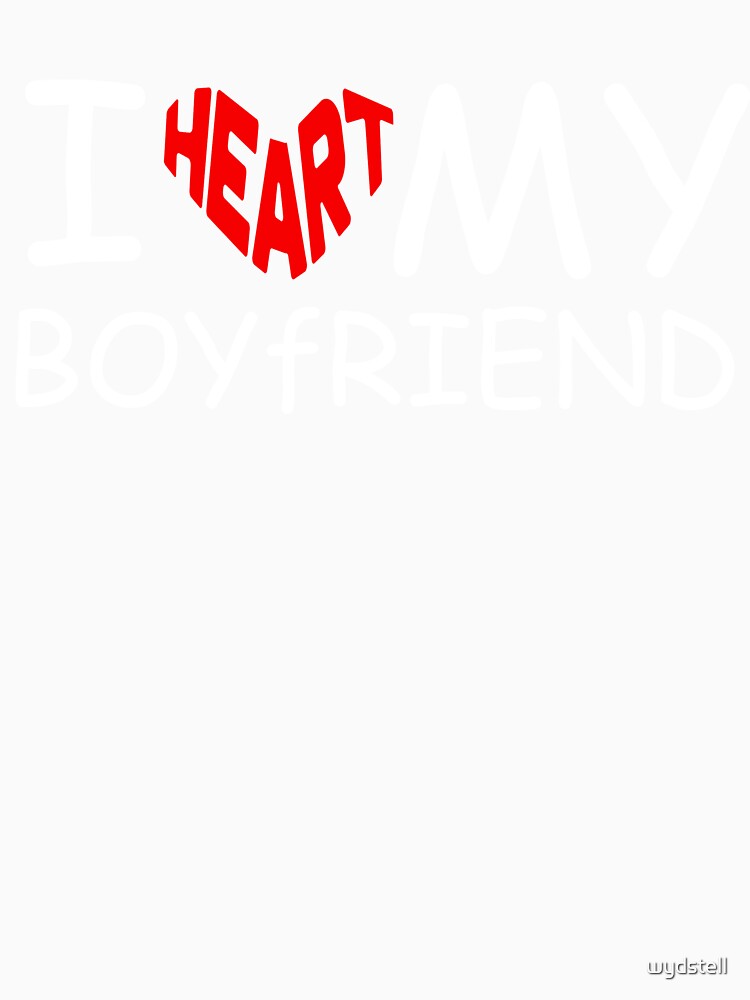 I Heart My Boyfriend Unisex Heavy Cotton Tee, Cute Gift for Him, Valentine's Day Shirt, Everyday Casual Wear, Love T-Shirt by wydstell