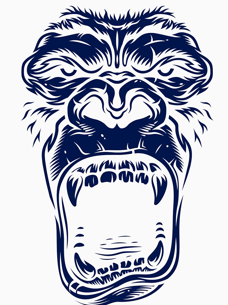 Face of gorilla on blue by PherppaXz