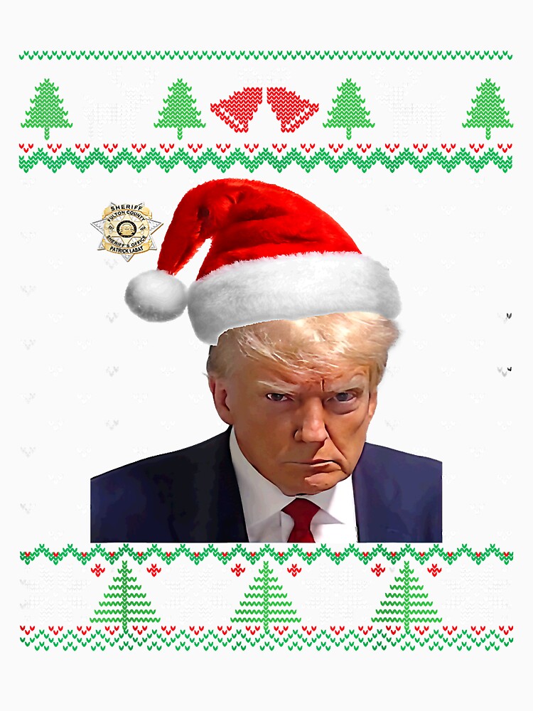 Official Donald Trump Mug Shot Ugly Christmas T-Shirt, Trump Mug Shot Crew Neck Christmas Sweatshirt, Instant Camera, Ugly Sweater, Holiday Party Shirt by conne89