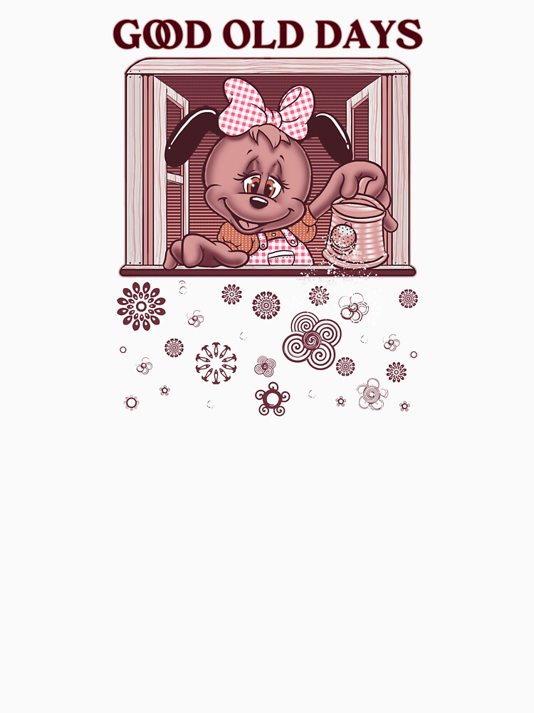 vintage cute cartoon puppy and flowers - good old days by hayrpictures