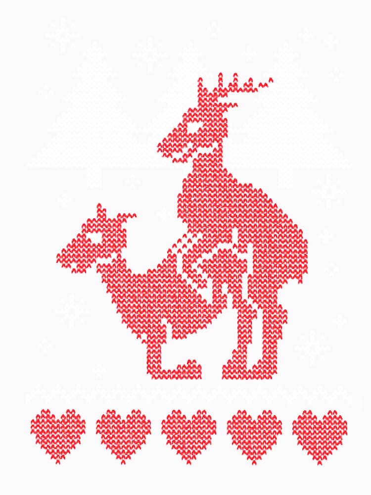 Ugly Christmas Reindeer Crew Neck Xmas Tee Funny by PhilzaMerch