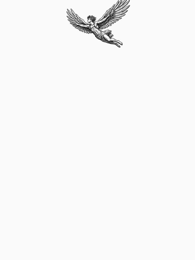 Icarus Ascending — Vintage Engraving Greek Mythology Graphic Tee by TheMythicFrame