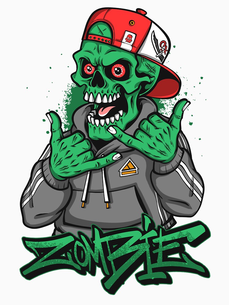 Zombies Streetwear Graffiti Hip Hop Zombie Skull Urban Horror Art by DERA RAY