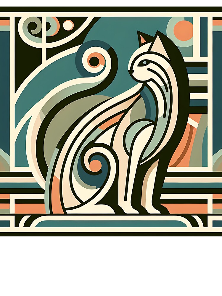 Art Deco Cat Elegance by JoeysPODShop