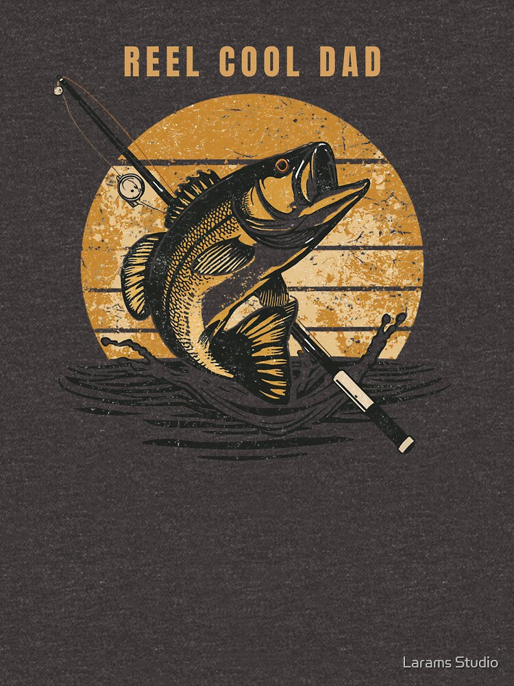 Vintage Reel Cool Dad Fishing Bass by Larams Studio