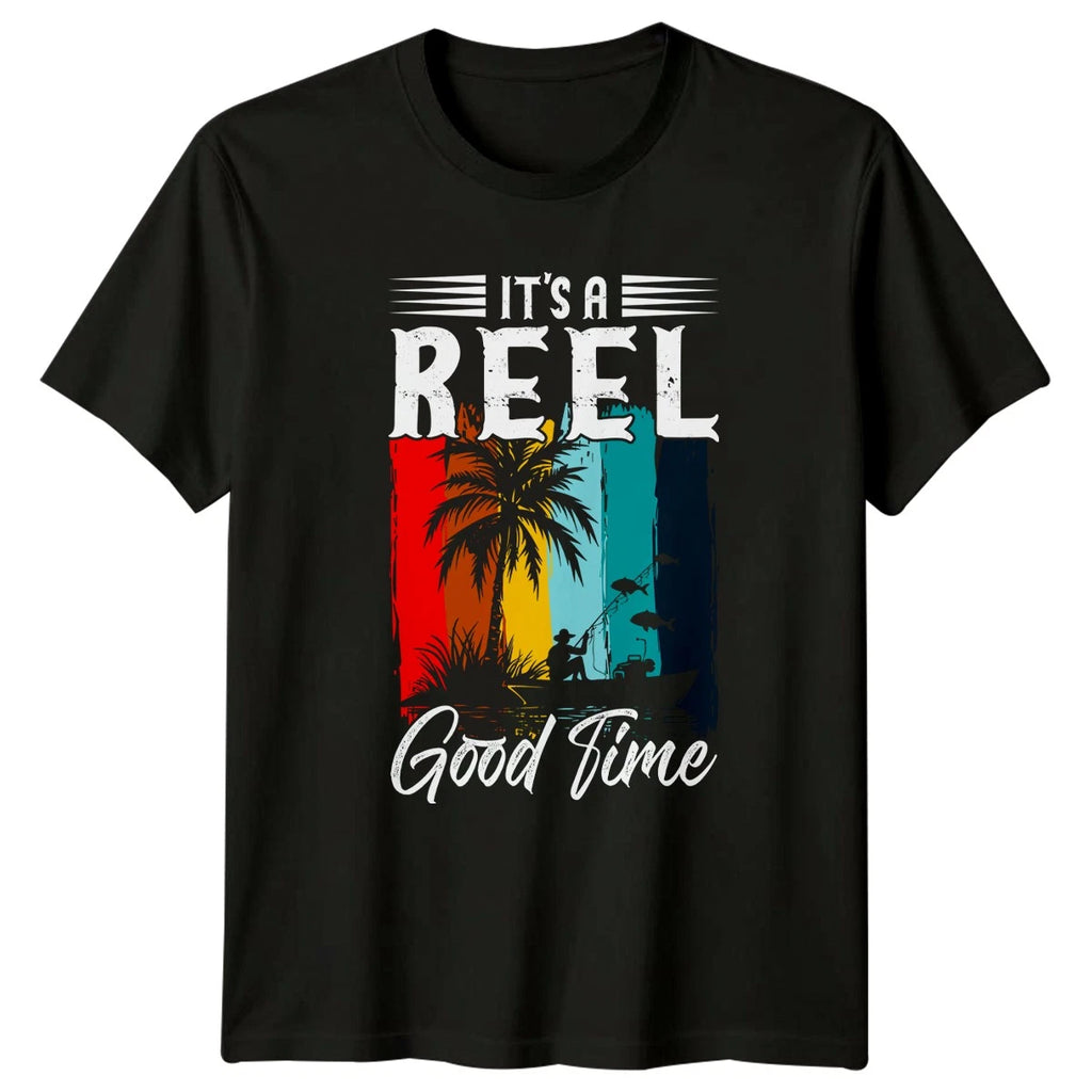 Its A Reel Good Time T-Shirt Boat Fishing Fishing Birthday Gift For Him And Her