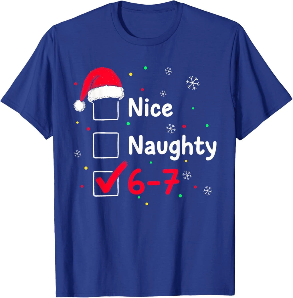 Meme Six Seven Christmas 67 Meme Nice Naughty  Unisex T-Shirt