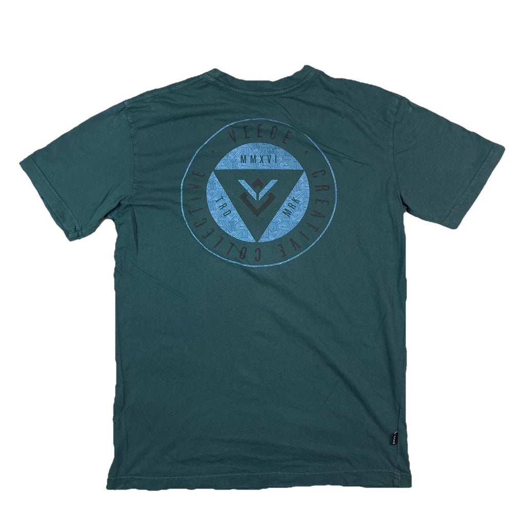 Veece Creative Collective MMXVI Circle Logo Graphic Teal T-Shirt Men's S