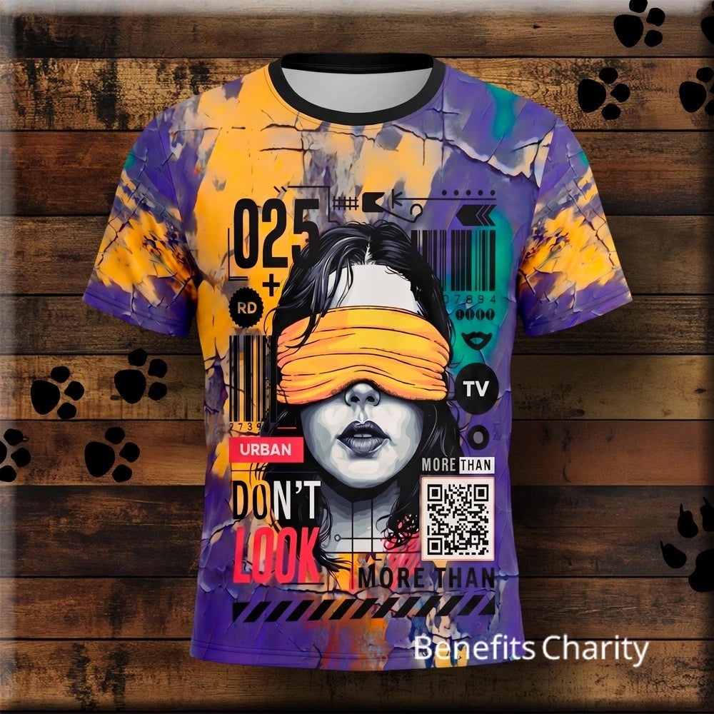 Don't Look -  Distressed Urban Streetwear All Over Print T-Shirt