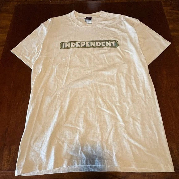 Independent Trucks T Shirt Cream Logo Skateboard Streetwear Tee Large