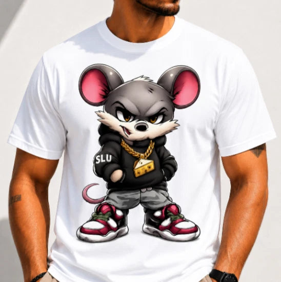 Street Mouse Hip Hop Streetwear Graphic T-Shirt Urban Cartoon Tee