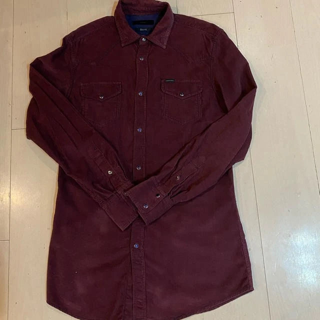 Diesel Wine Red Shirt Casual Slim Fit Size Unknown Japan