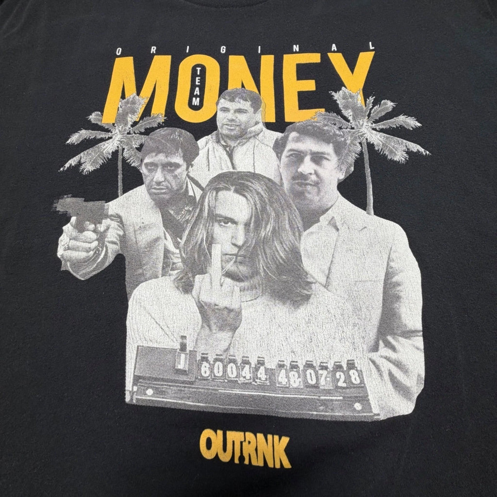 OUTRNK Original Money Graphic T-Shirt Men's Large Black Streetwear