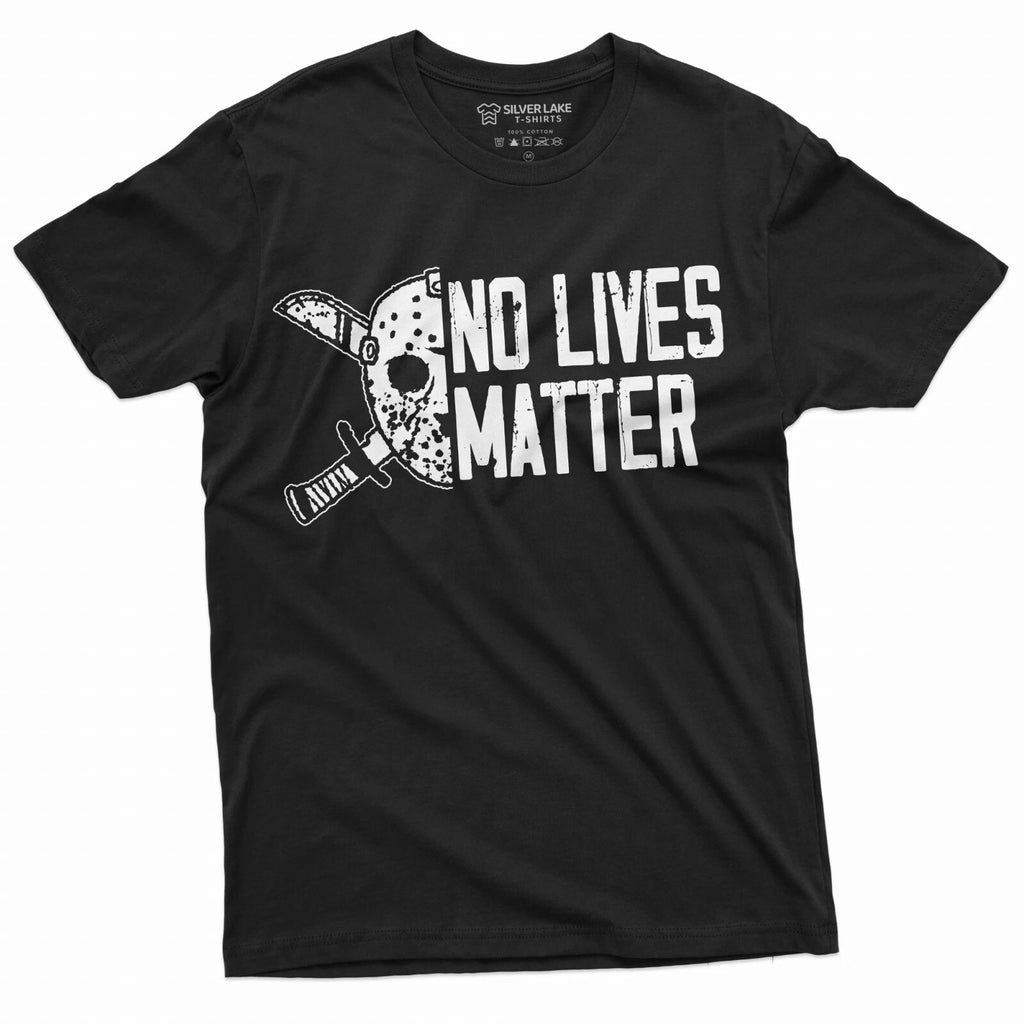 Mens Halloween Funny T-shirt Jason no lives matter Costume Tee Halloween Gifts