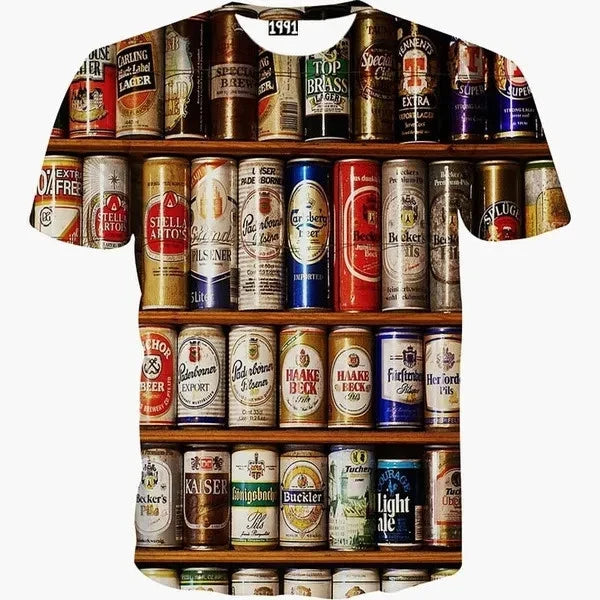 Women's & Men's T-Shirt, Beer Can 3D Print V445