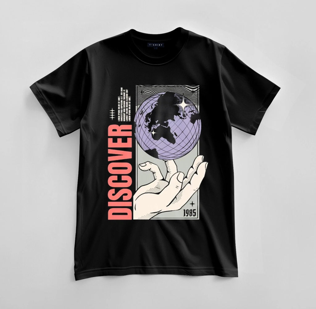 Custom Discover 1985 Graphic T-shirt Design Unisex Jersey Short Sleeve Tee